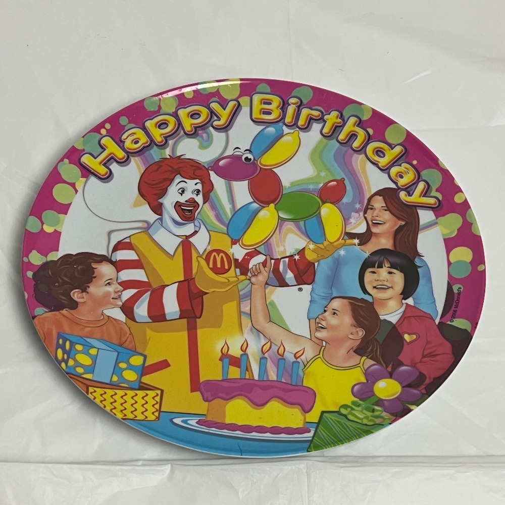 2006 McDonald’s Happy Birthday Plate Melamine Plastic Kids 9.5” Sun Coast